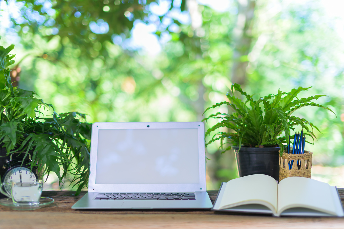 Notebook Computer and Stationary Equipment at the Desk, Natural